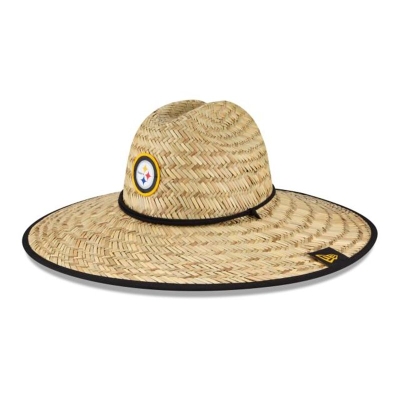 Pittsburgh Steelers Gorra | New Era NFL Official Summer Sideline Straw Hat Mexico - Negros